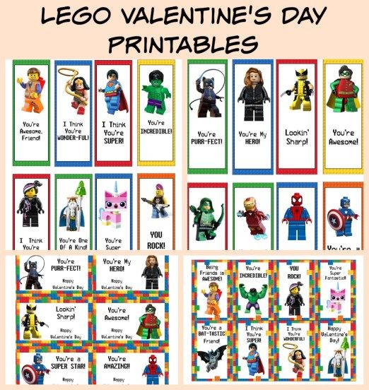 Free Lego Valentine S Day Cards Bookmarks Printable Lego Valentines Printable Valentines Cards Valentine Day Cards