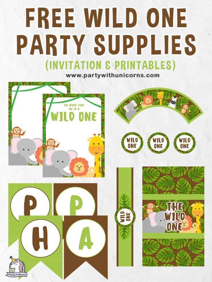 Wild One Party Printables Free Download Party Printables Free Happy Birthday Cards Printable Birthday Banner Free Printable