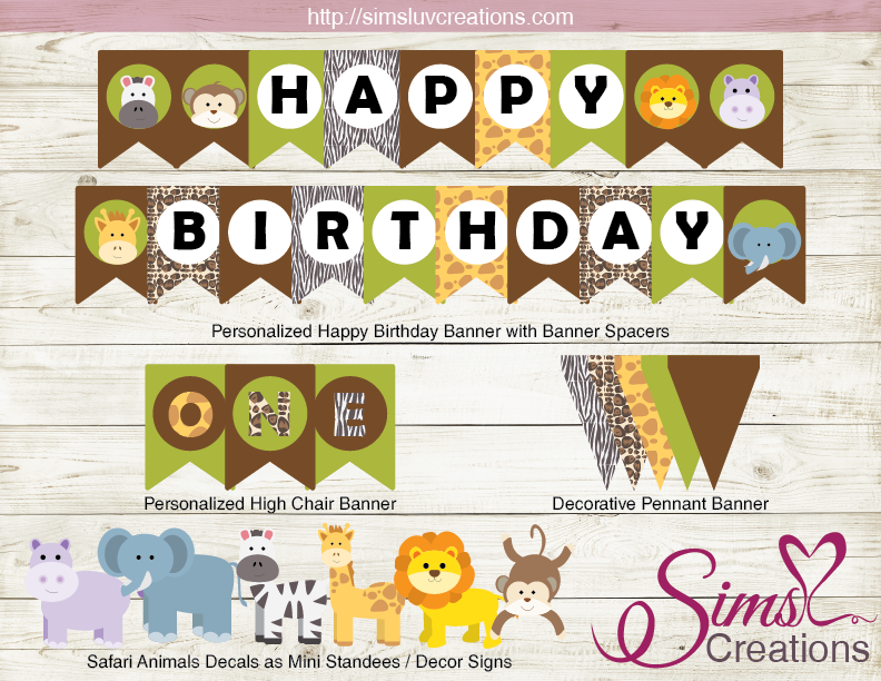 Safari Animals Party Printable Kit Jungle Party Printables Safari Theme Party Jungle Book Birthday Party Safari Animals Birthday