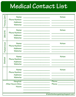 Keep All Your Health Care Providers Straight With Today S Printable A Medical Contact List Click Medical Binder Medical Printables Medical Binder Printables