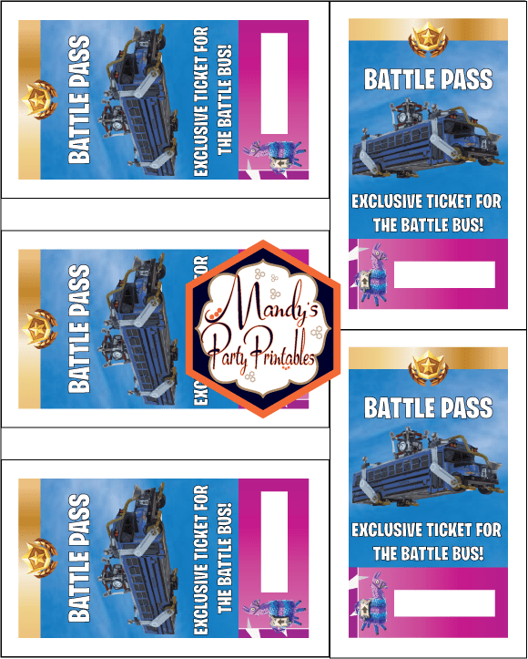 Free Printable Fortnite Battle Pass Lanyard Mandy S Party Printables Birthday Party Printables Free 10th Birthday Parties Party Printables