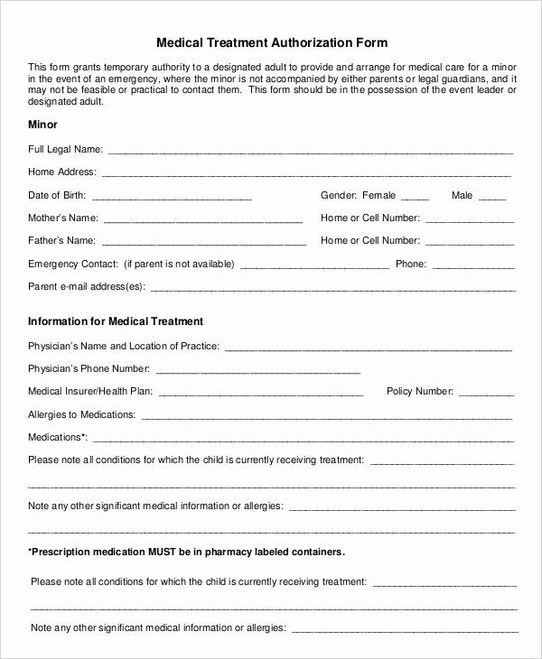 Free Printable Medical Forms Awesome 10 Printable Medical Authorization Forms Pdf Doc Medical Consent Form Children Consent Forms Medical History