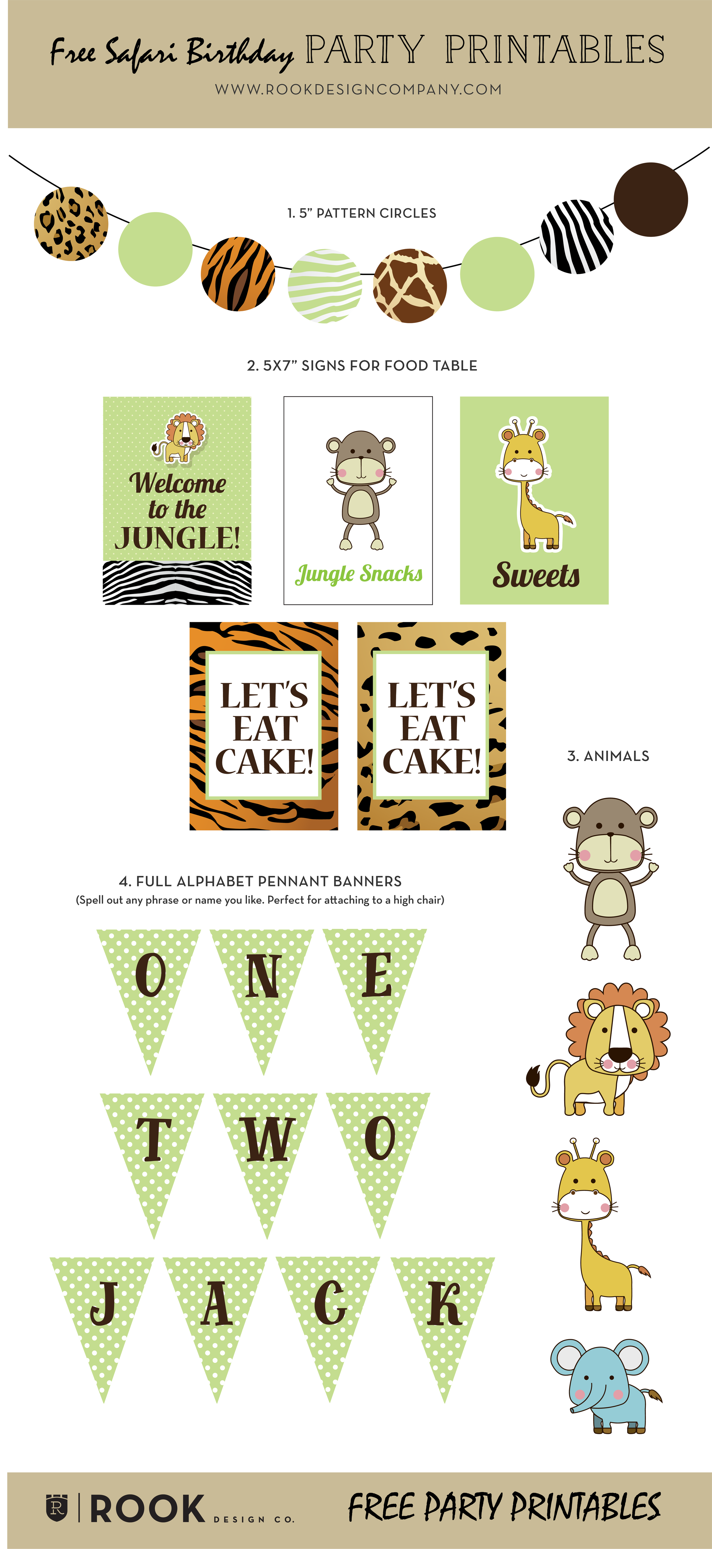 Friday Freebie Safari Theme Party Free Printables Rook Design Co Safari Theme Party Safari Birthday Safari Birthday Party Decorations