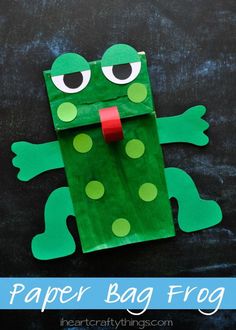 Paper Bag Frog Puppet Kids Craft Paper Bag Puppets Frog Crafts Preschool Crafts