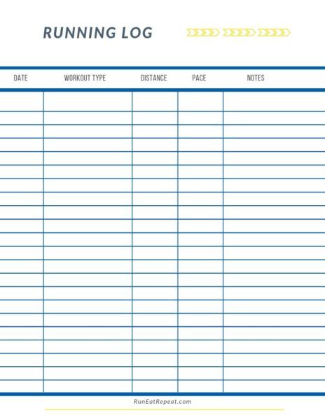 27 Factors That Can Impact Your Training And Free Running Log Printable Run Eat Repeat Running Journal Printable Workout Log Printable Running Journal