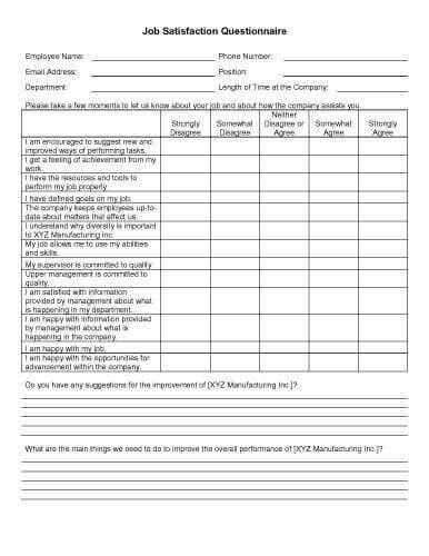 Business Demographic Questionnaire 16796 Downloads Free Questionna Employee Satisfaction Survey Employee Satisfaction Customer Satisfaction Survey Template