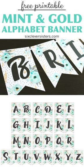 Free Printable Happy Birthday Banner And Alphabet Six Clever Sisters Free Printable Banner Letters Printable Banner Letters Birthday Banner Free Printable