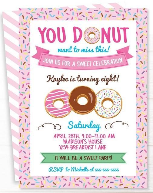 Free Printable Donuts Invitation Templates Free Printable Party Invitations Free Party Invitations Printable Birthday Invitations
