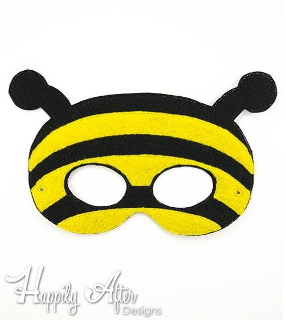 Bubmle Bee Mask Embroidery Design Bee Mask Machine Embroidery Ith Mask In The Hoop Embroidered Mask 5x7 6x10 Bee Costume Insect Embroidery Designs Machine Embroidery Mask