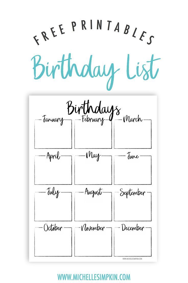 Free Printable Keep Track Of All Your Friends And Family Birthdays With This Cute S Birthday Card Printable Family Birthday Calendar Free Birthday Printables