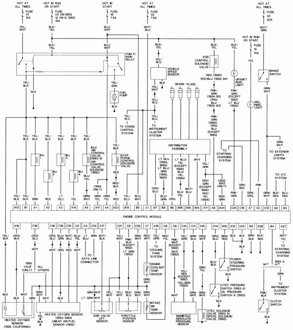 10 1991 Honda Civic Electrical Wiring Diagram Wiring Diagram Wiringg Net Honda Civic Honda Civic Engine Honda Civic Vtec