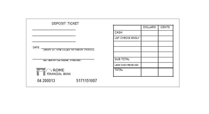 Printable Deposit Slip Free Word Document Templates Printable Free Word Template
