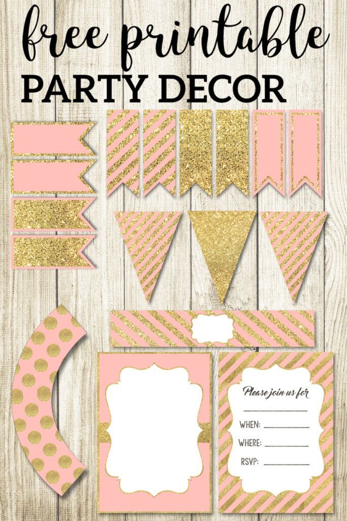 Pink And Gold Free Printables Paper Trail Design Baby Shower Party Decorations Trendy Baby Shower Ideas Baby Shower Parties