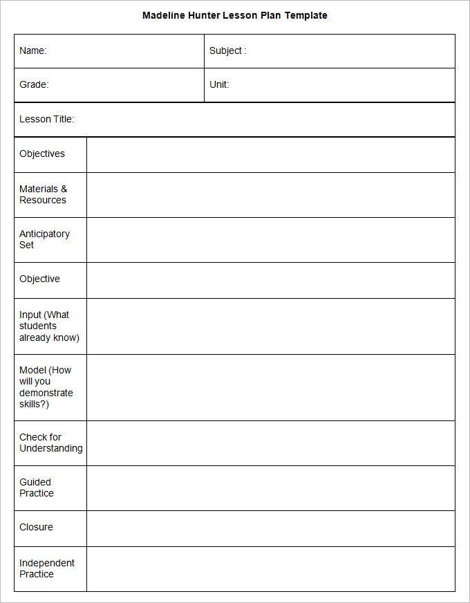 Madeline Hunter Lesson Plan Template Lovely Madeline Hunter Lesson Plan Template 3 Madeline Hunter Lesson Plan Lesson Plan Templates Lesson Plan Template Free