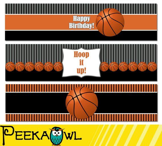Instant Download Basketball Water Bottle Labels Basketball Birthday Water Labels Basketball Water Labels Birthday Water Labels Basketball Water Bottles Basketball Birthday Basketball Birthday Parties
