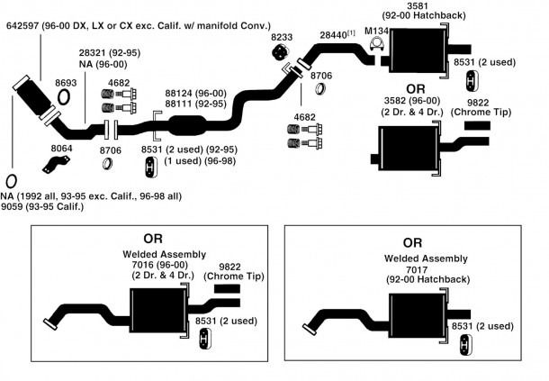 Honda Civic Exhaust Diagram From Best Value Auto Parts Honda Civic Parts Honda Civic Honda Civic Engine