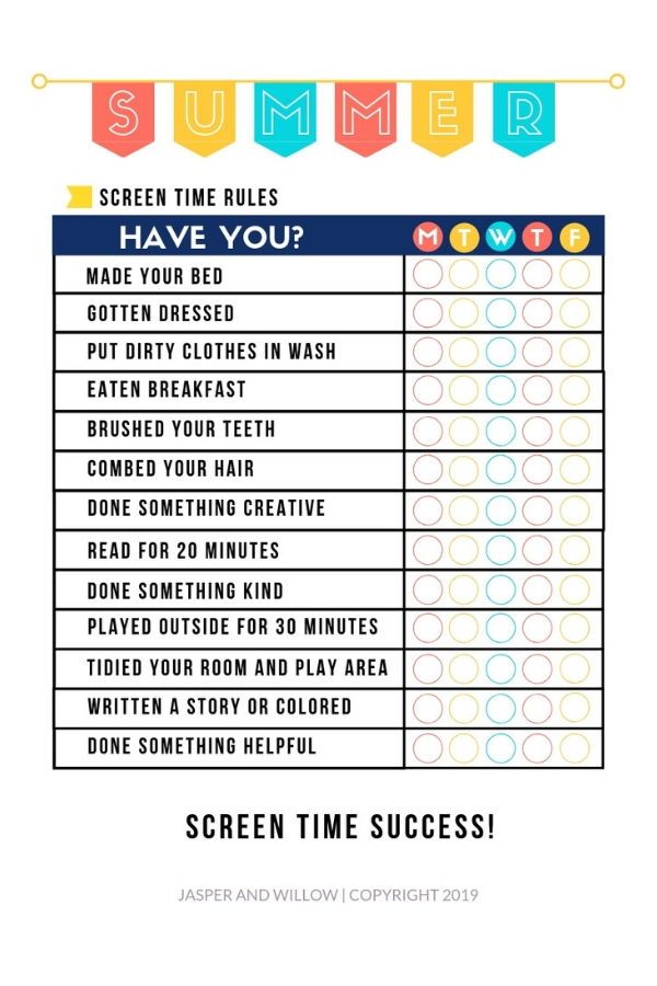 Summer Rules Checklist Template No Screen Time Until Printable Summer Rules Rules For Kids Kids Schedule