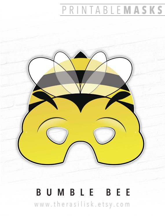 Printable Bumblebee Halloween Mask Photo Booth Prop Printable Bee Mask Printable Bug Insect Mask Honey Bee Bees Spring Game Playtime Easter Printable Halloween Masks Photo Mask Halloween Masks