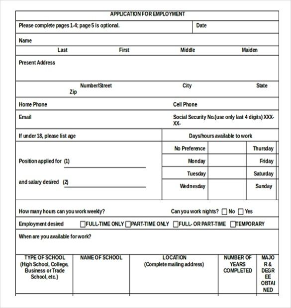 15 Job Application Templates Free Sample Example Format Regarding Application For Employme Job Application Template Employment Application Job Application