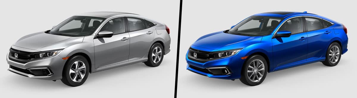 Compare 2019 Honda Civic Lx Vs 2019 Honda Civic Ex Highland In