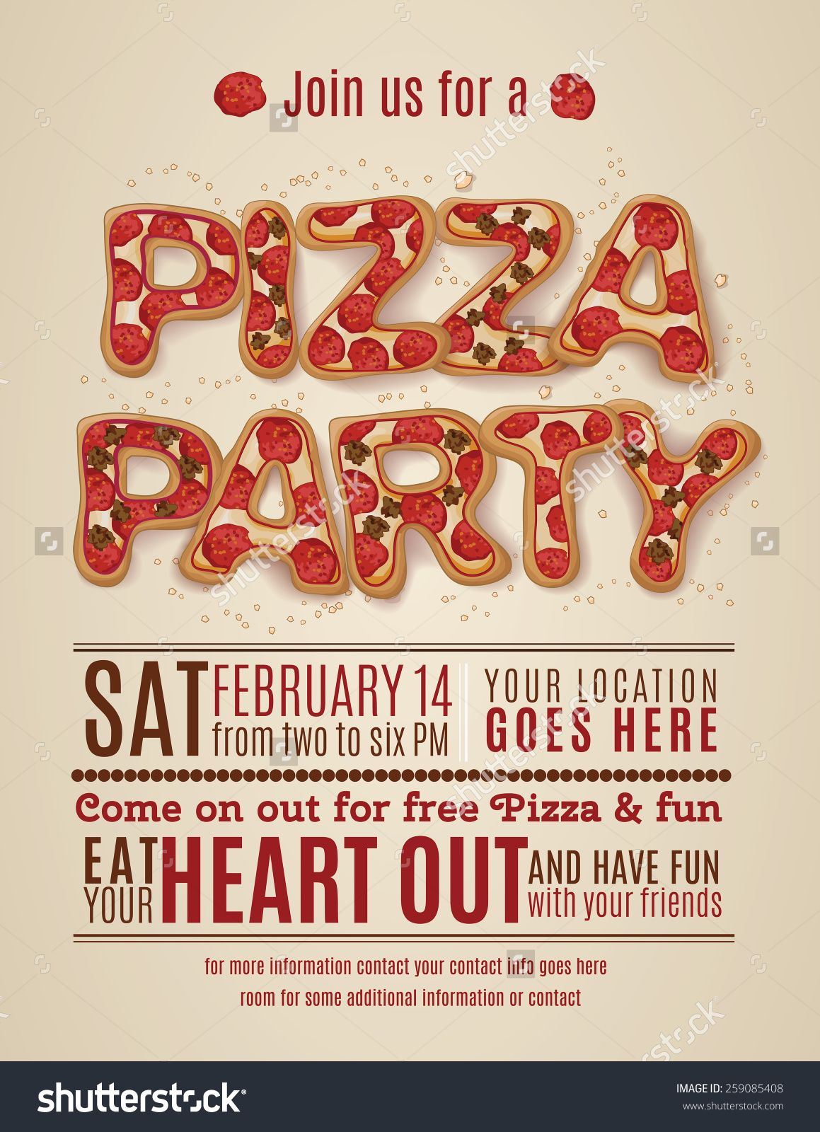 Pizza Party Invitation Template Free Invitation Templates Design Pizza Party Invitations Party Invite Template Birthday Party Invitation Wording