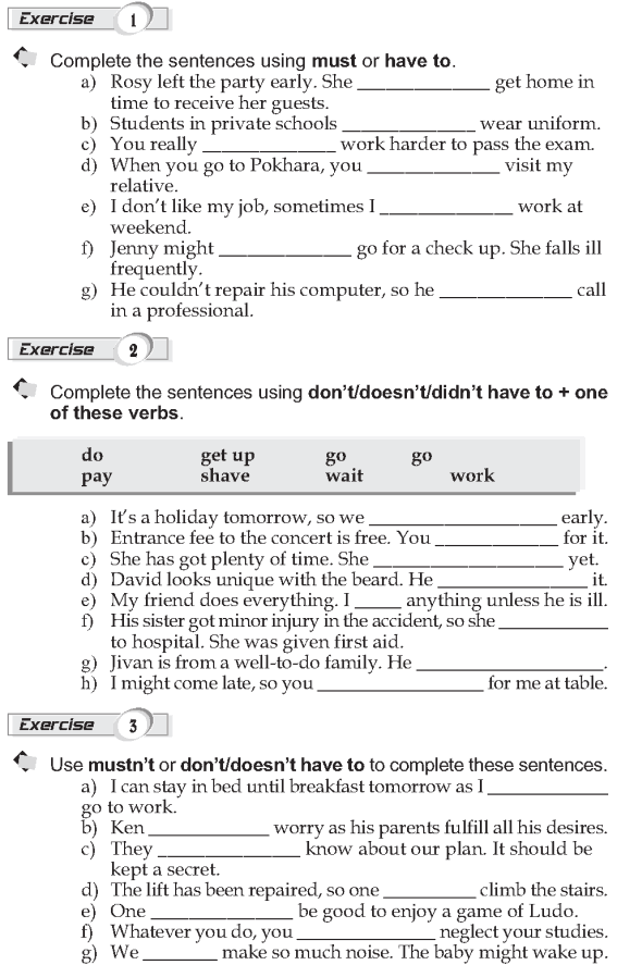 Grade 9 Grammar Lesson 24 Must And Have To Grammar Worksheets Grammar Lessons Reading Comprehension Worksheets