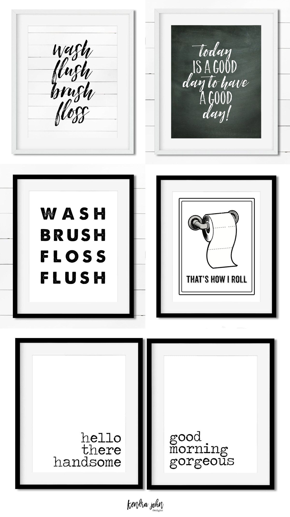 10 Free Black And White Bathroom Printables Kendra John Designs Bathroom Printables Bathroom Printables Free Bathroom Wall Art