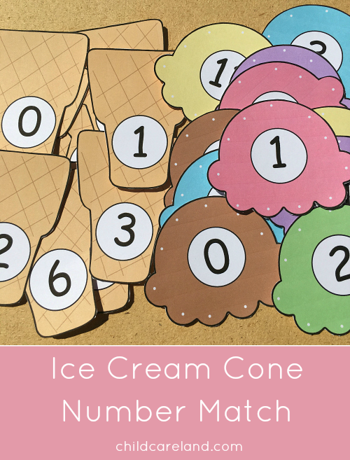 Ice Cream Cone Number Match Preschool Activities Math Activities Preschool Toddler Learning Activities