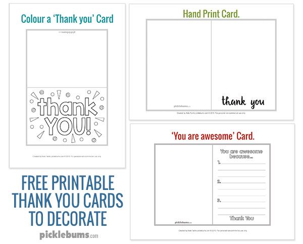 Printable Thank You Cards To Make With Your Kids Printable Thank You Cards Thank You Cards From Kids Thank You Card Template