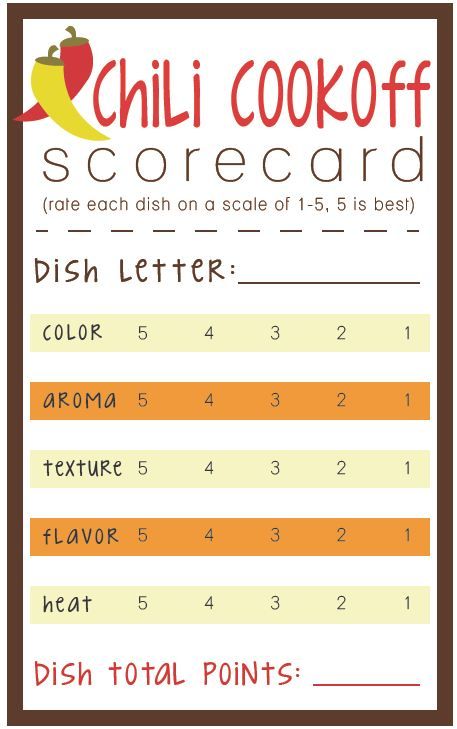 Chili Cookoff Score Sheet Printable Thinkrsvp Printable Party Pieces Chili Cook Off Cook Off Church Fall Festival