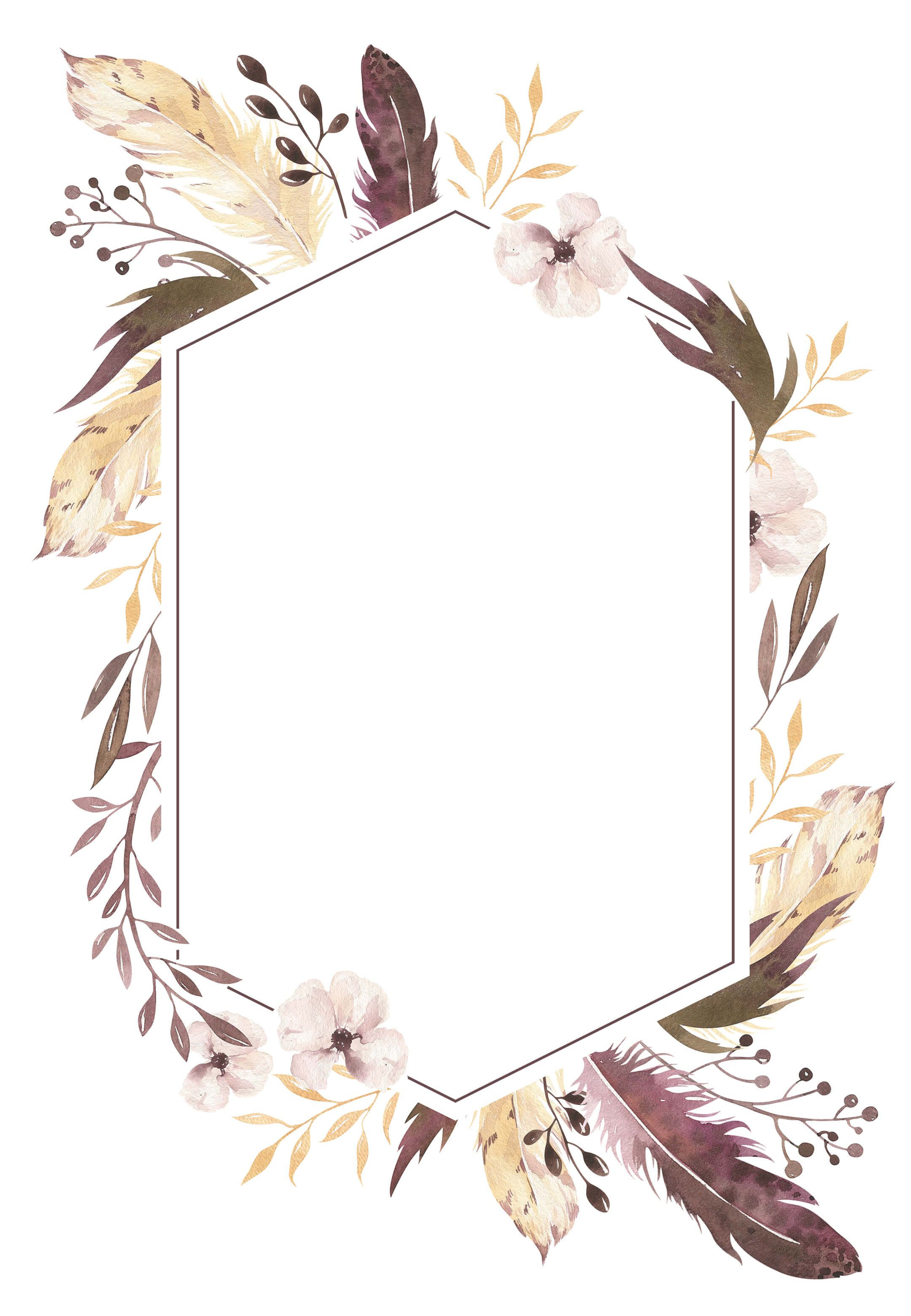 Boho Feathers Wedding Invitation Template Free Greetings Island Feather Wedding Invitation Wedding Invitations Boho Free Wedding Invitation Templates