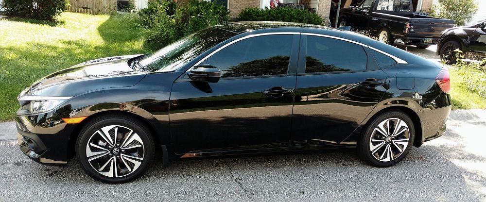 Our New 2016 Honda Civic Ex L Black W Black Leather Windows Tinted 15 Plans For Rims Getting All The Chrome Car For Teens Honda Civic Ex Honda Civic 2016