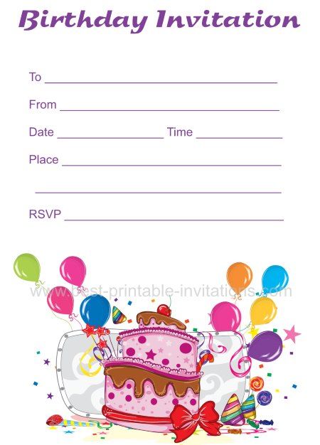 Free Birthday Invitations Printable Birthday Invitations Free Online Birthday Invitations Birthday Party Invitations Printable