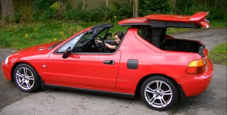 Honda Del Sol Has The Most Overcomplicated Roof Ever Video Honda Del Sol Honda Crx Honda