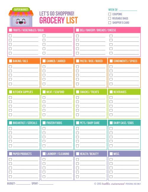 Free Printable Let S Go Shopping Grocery List Grocery List Printable Grocery List Printable Free Grocery List Template