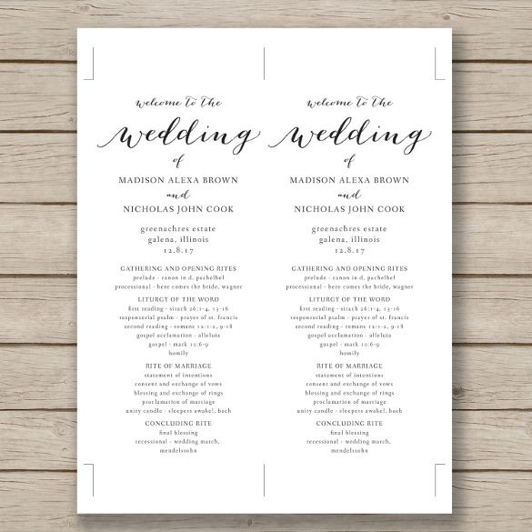 Free Word Pdf Psd Documents Download Free Premium Templates Wedding Program Template Free Wedding Ceremony Programs Template Printable Wedding Programs