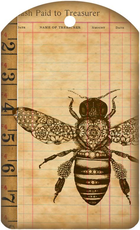 Pin By Linda Bouhuys On Junk Journaling Free Vintage Printables Bee Art Bee