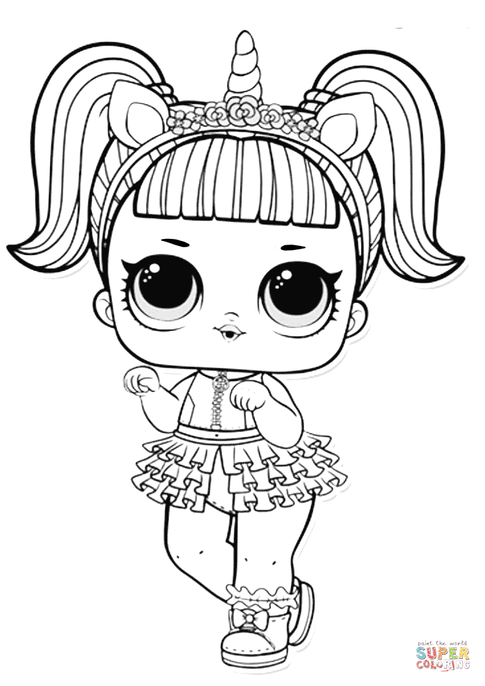 Lol Surprise Doll Unicorn Super Coloring Unicorn Coloring Pages Kitty Coloring Barbie Coloring Pages