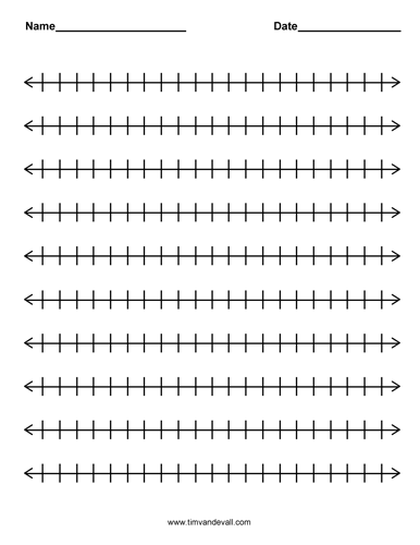 Printable Blank Number Line Number Line Printable Number Line Line Math