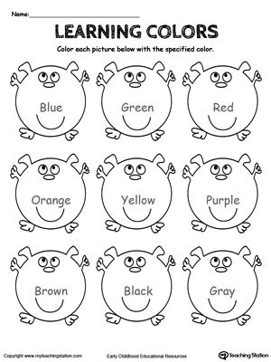 Learning Basic Colors Teaching Colors Color Worksheets For Preschool Learning Colors