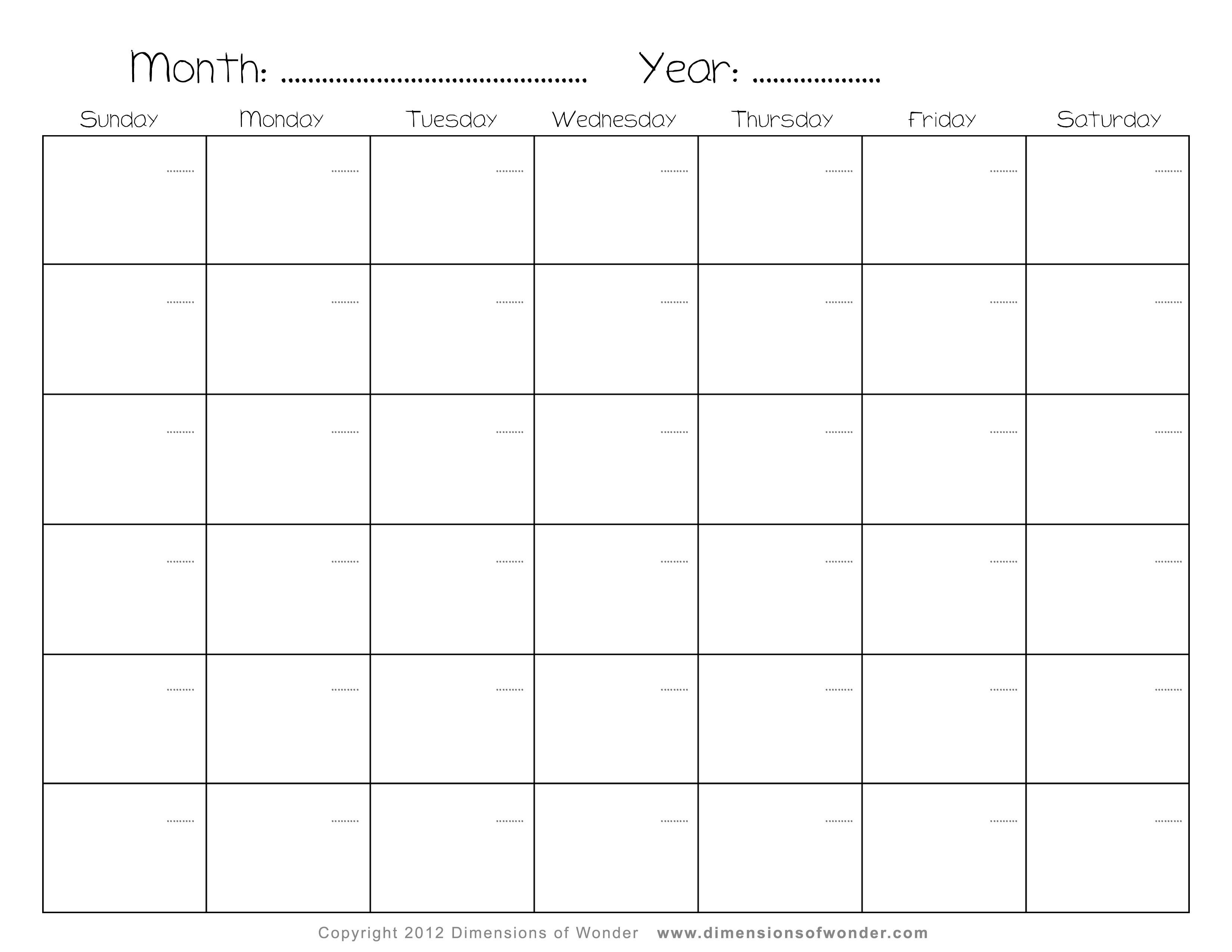 Blank Monthly Calendar Template Free Printable Free Blank Calendars Prin Free Printable Calendar Monthly Blank Monthly Calendar Blank Monthly Calendar Template