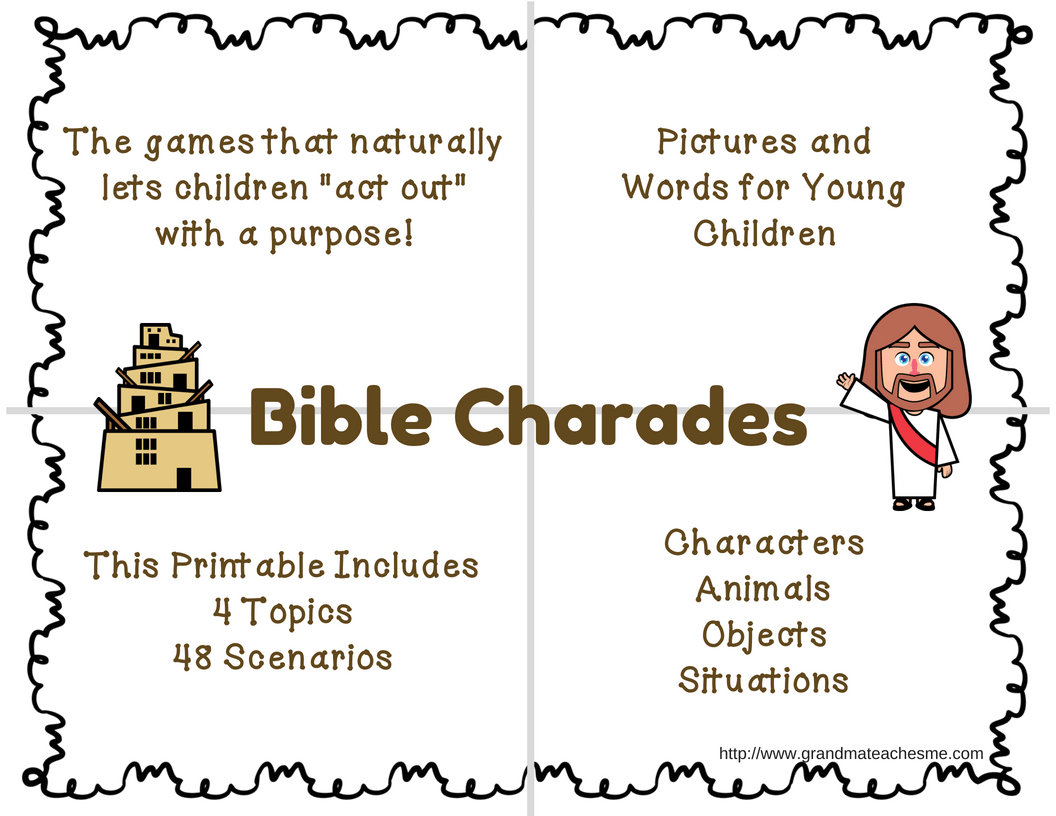 Christian Printable Activities What Grandma Teaches Me Bible For Kids Bible Charades Bible Study For Kids