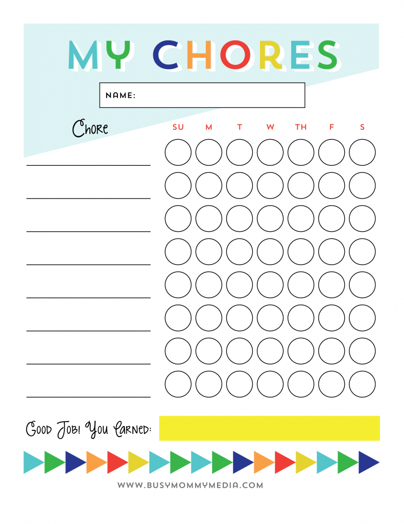 Free Printable Chore Chart For Kids Kids Chore Chart Printable Chore Chart Kids Printable Chore Chart