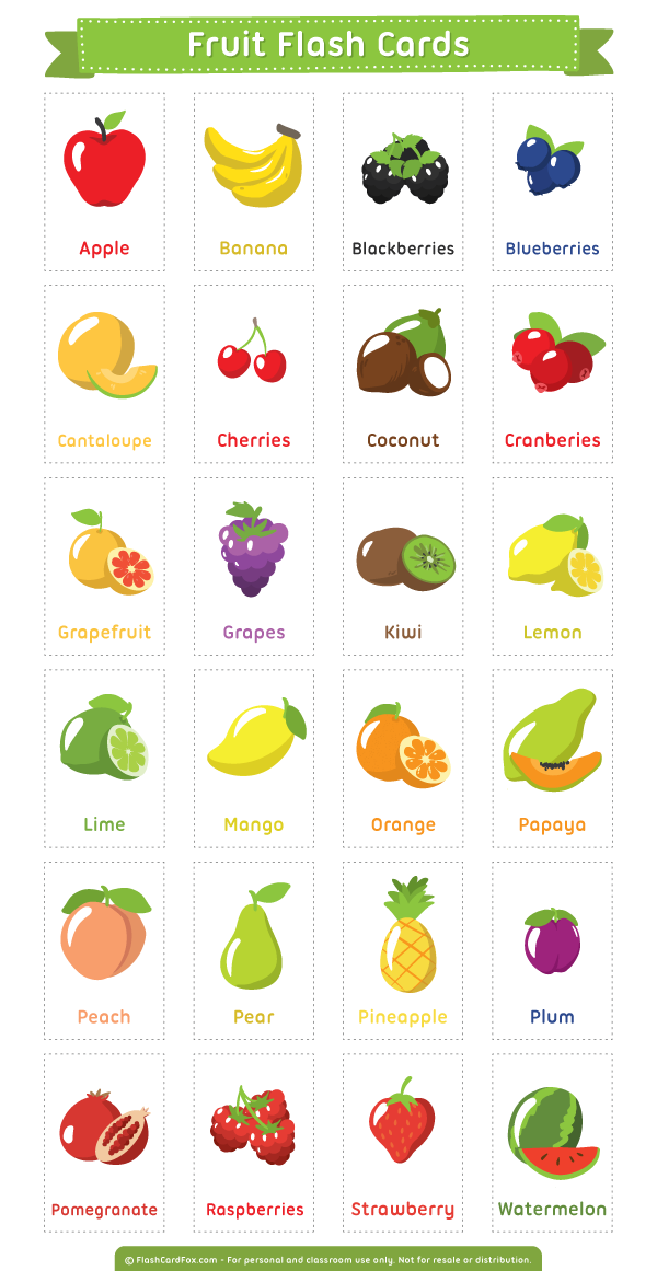 Free Printable Fruit Flash Cards Download Them In Pdf Format At Http Flashcardfox Com Download Frui Learning English For Kids Flashcards For Kids Flashcards