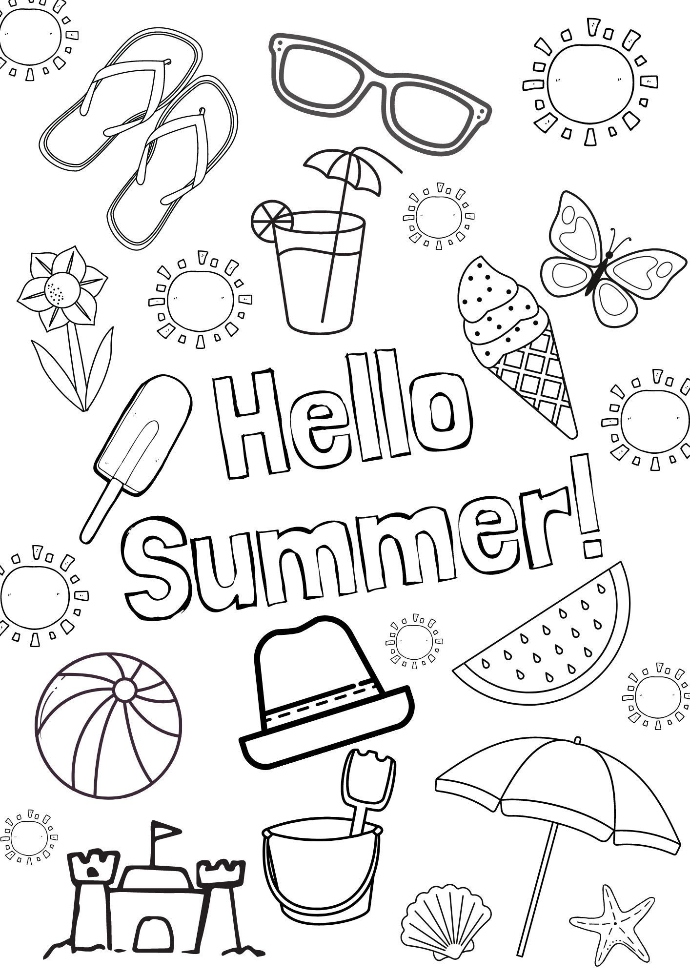 Free Summer Colouring Pages Printable Colouring Sheets Summer Fun Things To Do With Kids Summer Coloring Sheets Free Coloring Pages Free Kids Coloring Pages