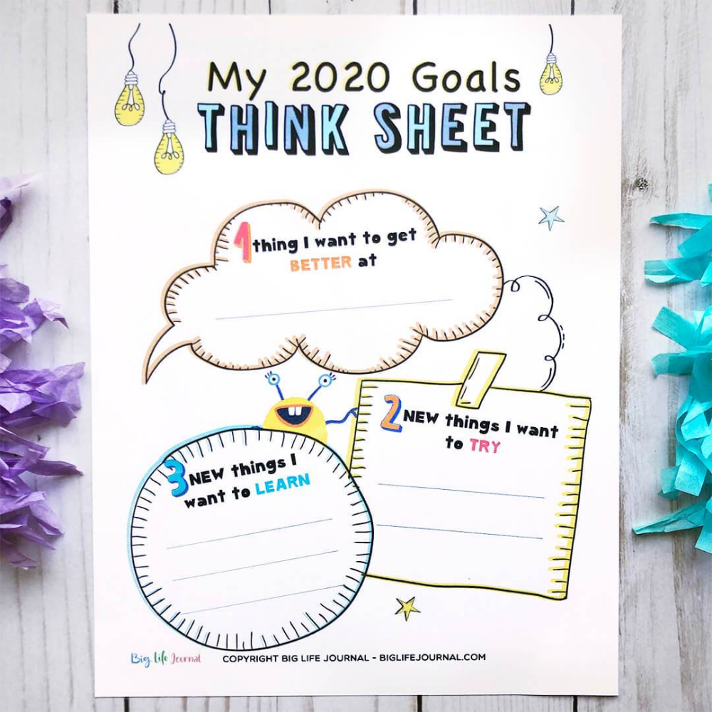 2020 New Year Kit Pdf Ages 4 10 Big Life Journal Activity Sheets For Kids Think Sheet Kids Family Activities