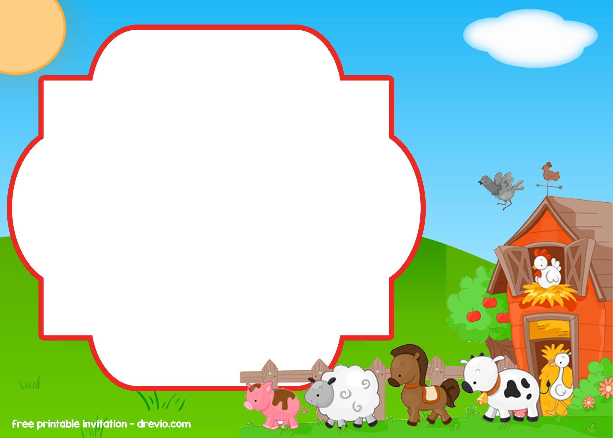 Free Farm Barnyard Invitation Templates Free Printable Birthday Invitations Farm Birthday Invitation Farm Invitation