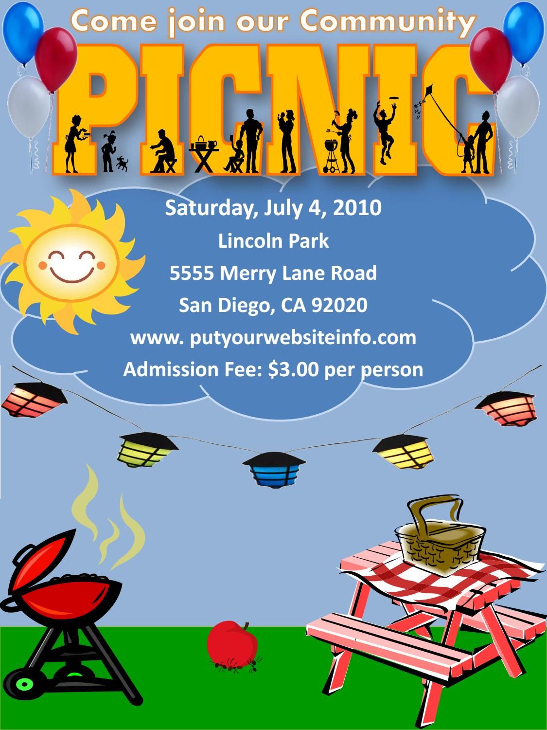 Picnic Flyer Template Picnic Invitations Free Flyer Templates Event Flyer Templates