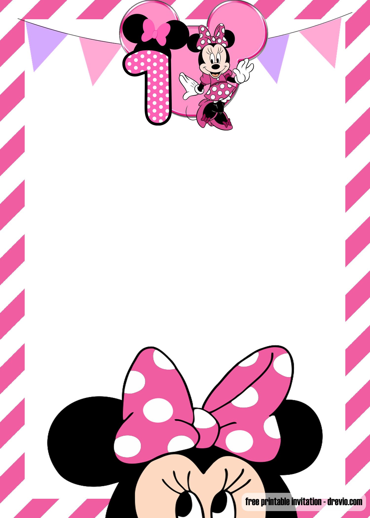 Free Minnie Mouse 1st Birthday Invitations Templates Minnie Mouse Birthday Invitations Mickey Mouse Invitation Minnie Mouse Invitations