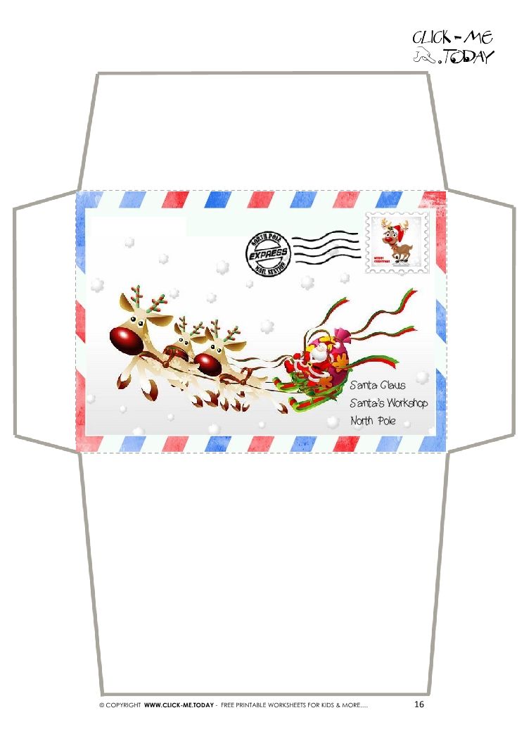 Craft Envelope Letter To Santa Claus Border Sleigh Stamp 16 Christmas Envelope Template Christmas Lettering Christmas Envelopes